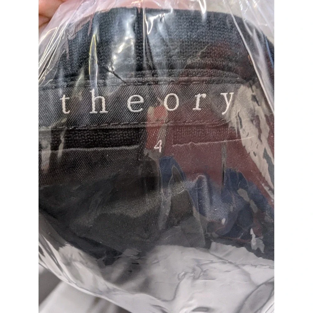 Theory Women Black Viscose Blend Two Button Tailored Blazer Jacket Sz 4 A0126110